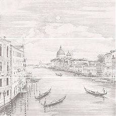 Панно Город на воде Venezia состоит из 3 частей 25х75 обрезной, Сорт 1