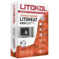 LITOHEAT, Клей термостойкий фиброарм. для кер. плитки, керамогранита, клинкера. Серый, мешок 25 кг