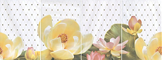 Керамическое панно Летний сад светлый, панно из 4 частей