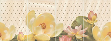 Керамическое панно Летний сад беж, панно из 4 частей